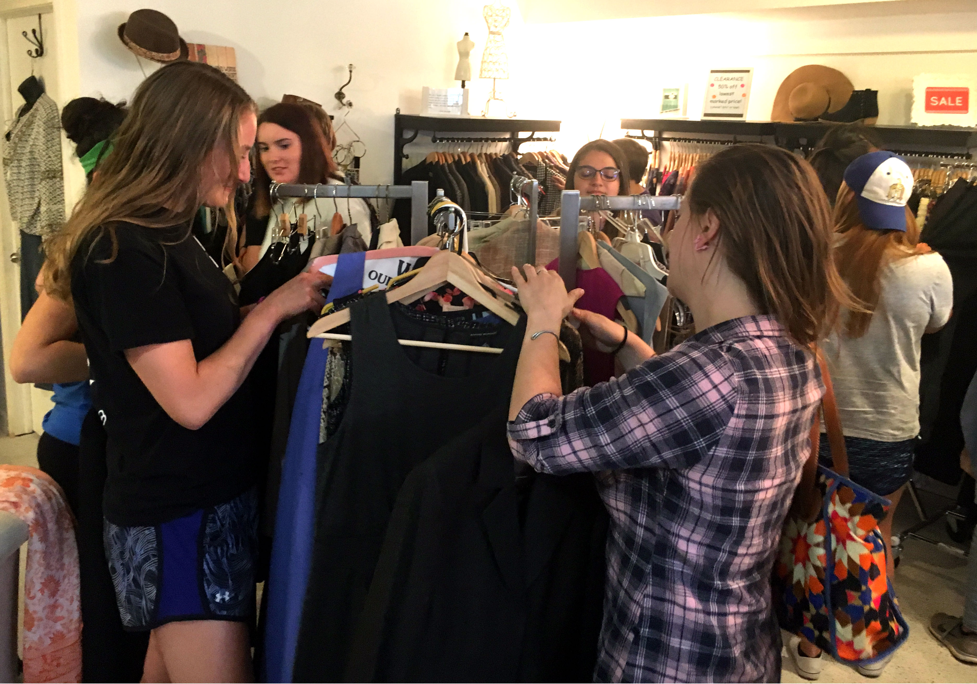 Mines students at a Dress for Success event at Truly BoHotique